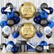 Blue and Black Graduation Balloons 2026 Graduation Decoration 18 In Grad Foil Balloon Royal Navy Blue Black White Print Balloon for Class of 2026 Congrats Grad Party Decor College High School